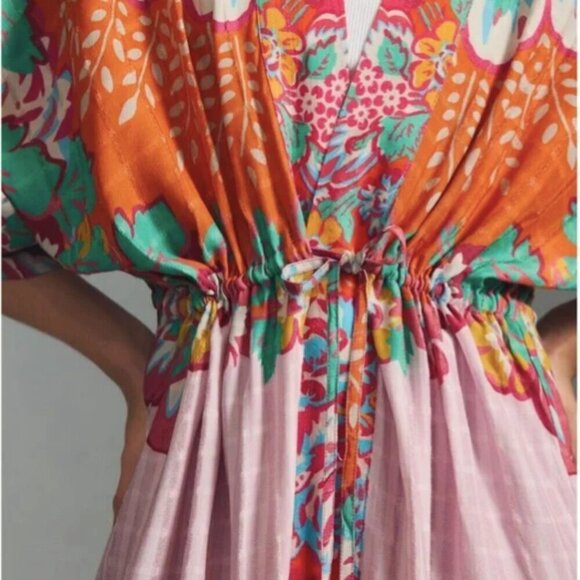 Anthropologie Conditions Apply Printed Tie Waist Kimono - Picture 6 of 12